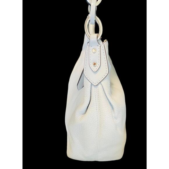 Michael Kors Large Light Grey Pebble Leather Hobo Style Shoulder Bag - Picture 4 of 7